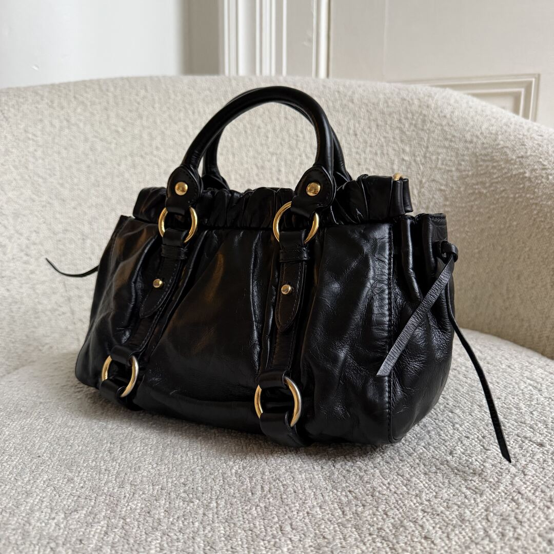 Miu Miu Mini Vitello Black Handbag