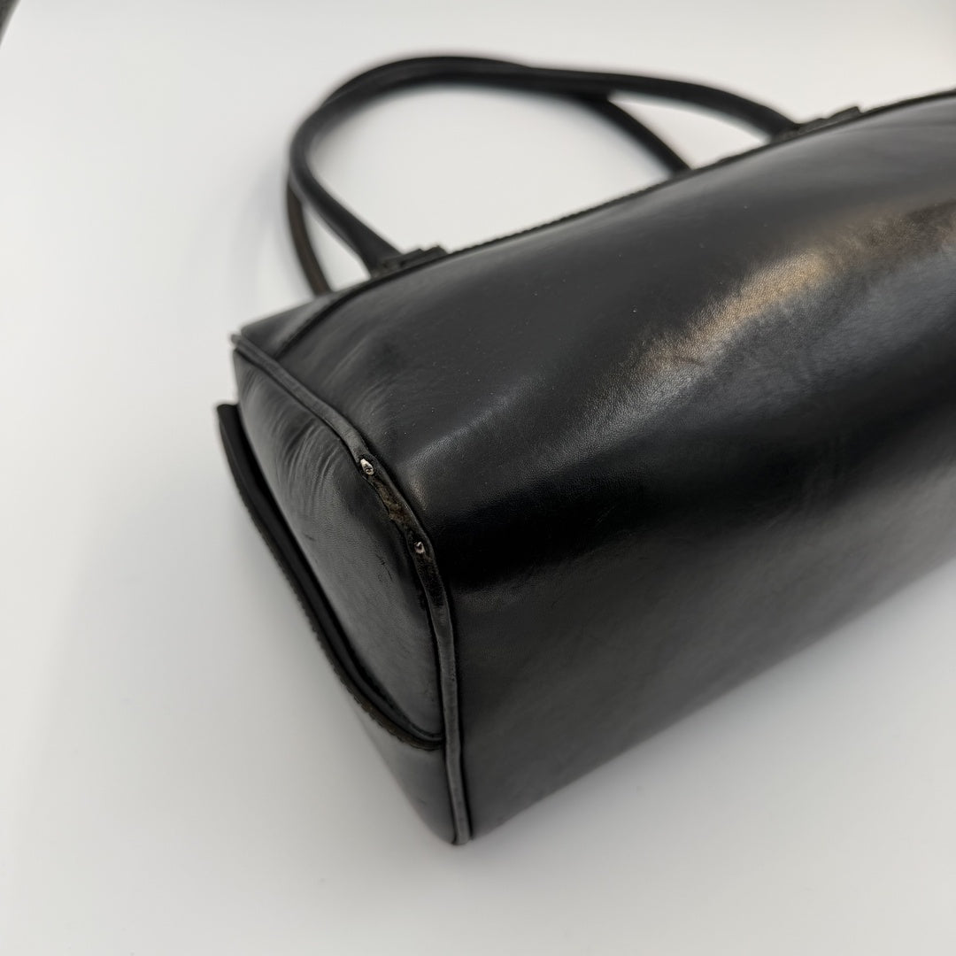 Archive Miu Miu Black Leather Boston Shoulder Bag
