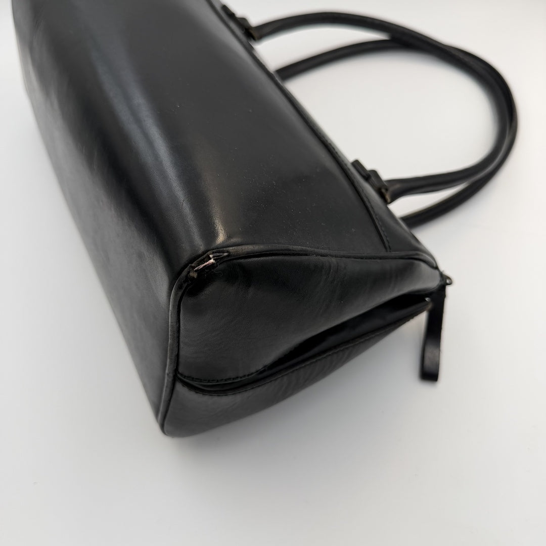 Archive Miu Miu Black Leather Boston Shoulder Bag