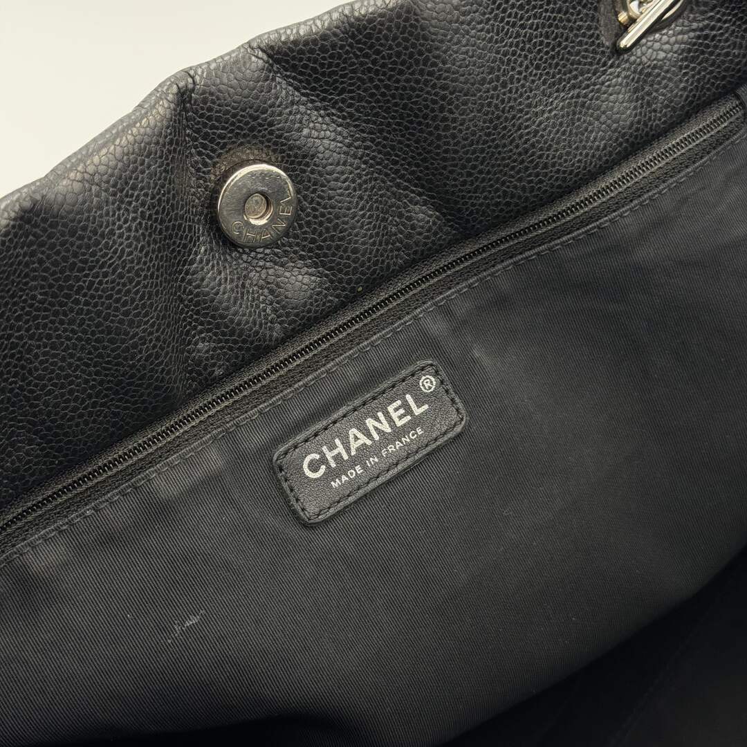 2005 Chanel Timeless Classic Black Leather Chain Tote Bag