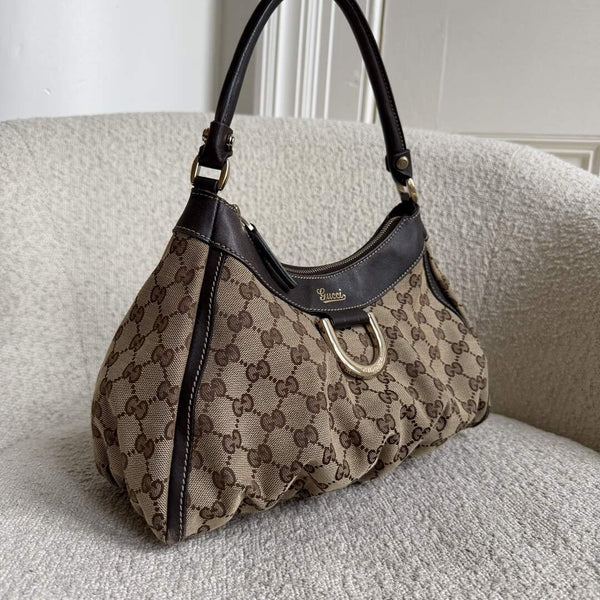 Gucci GG Canvas Abbey Brown Shoulder Bag