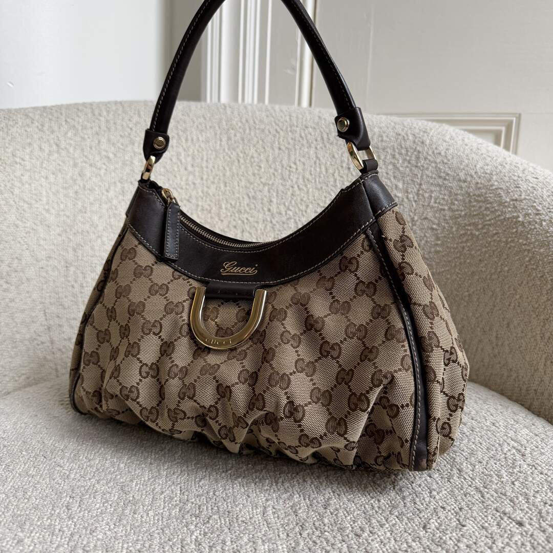 Gucci GG Canvas Abbey Brown Shoulder Bag
