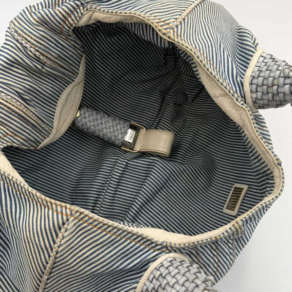 Fendi Spy Denim Striped Blue Handbag