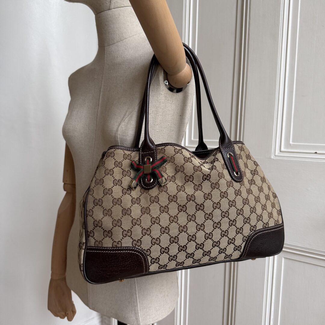 Gucci GG Canvas Princy Brown Tote Bag