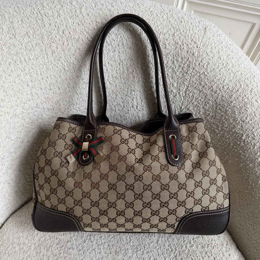 Gucci GG Canvas Princy Brown Tote Bag
