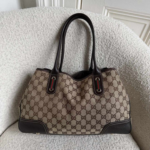 Gucci GG Canvas Princy Brown Tote Bag