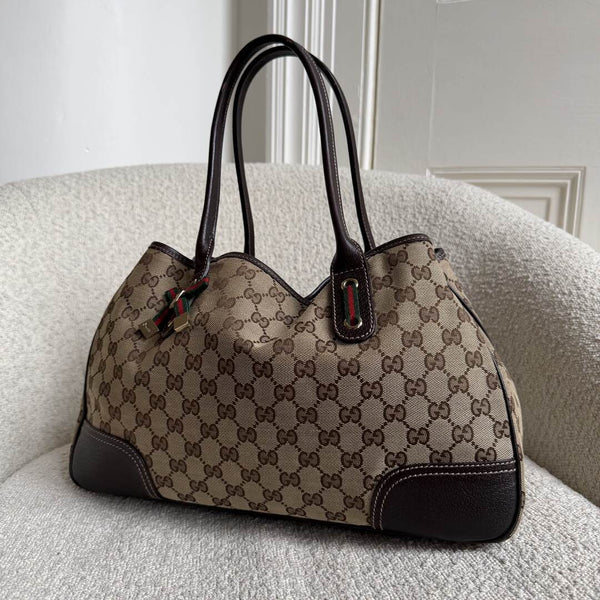 Gucci GG Canvas Princy Brown Tote Bag