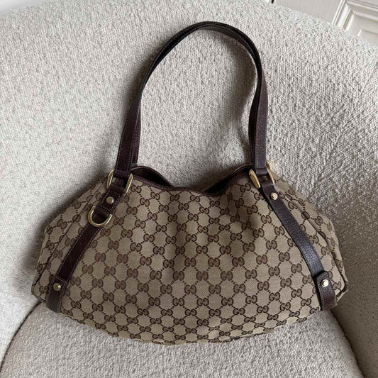Gucci GG Canvas Abbey Brown Tote Bag