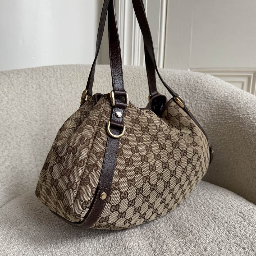 Gucci GG Canvas Abbey Brown Tote Bag