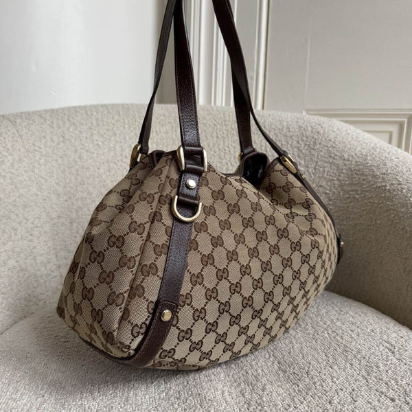 Gucci GG Canvas Abbey Brown Tote Bag