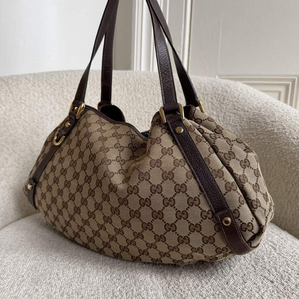 Gucci GG Canvas Abbey Brown Tote Bag