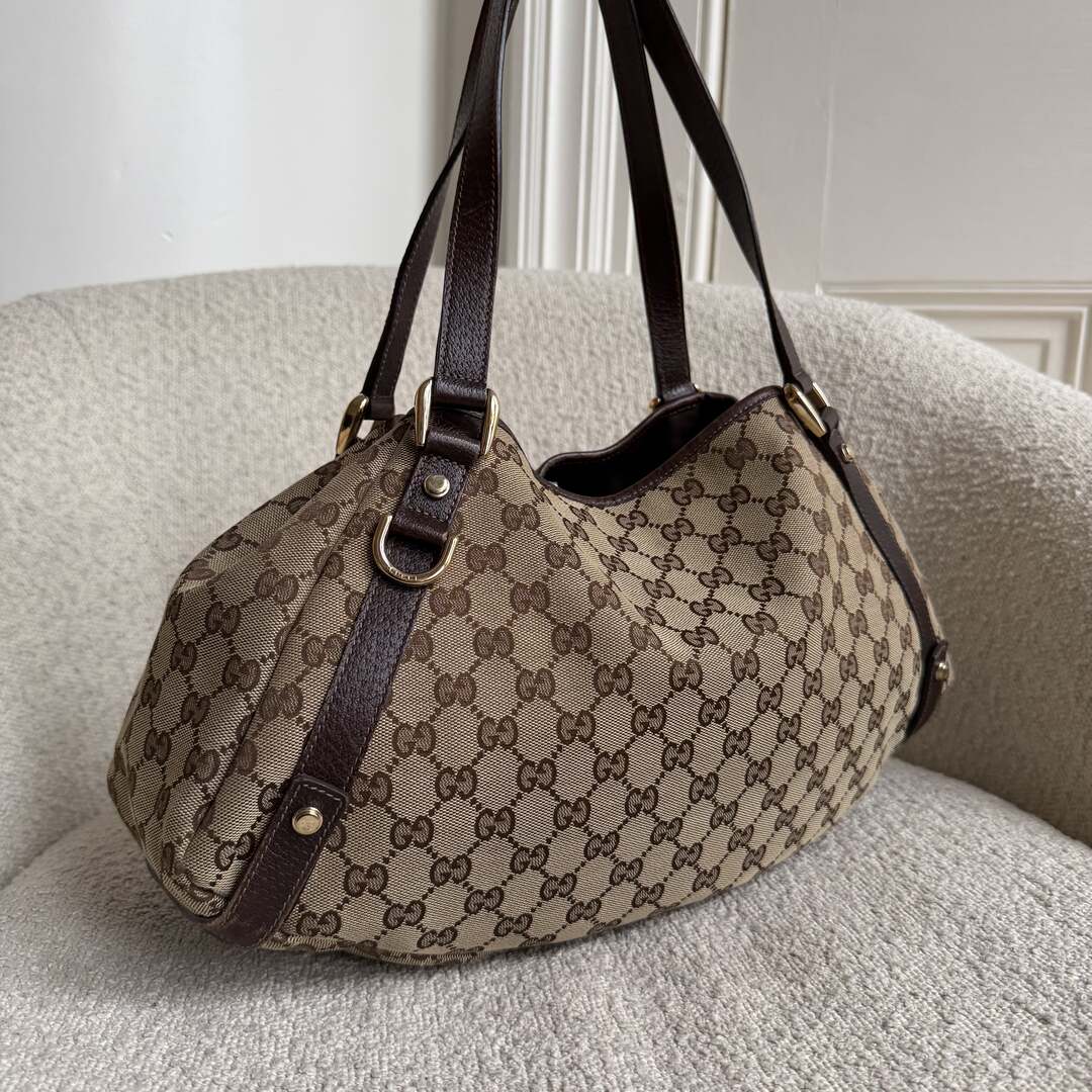 Gucci GG Canvas Abbey Brown Tote Bag