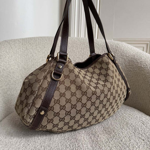 Gucci GG Canvas Abbey Brown Tote Bag