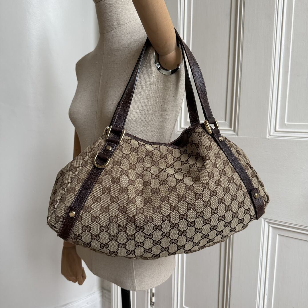 Gucci GG Canvas Abbey Brown Tote Bag