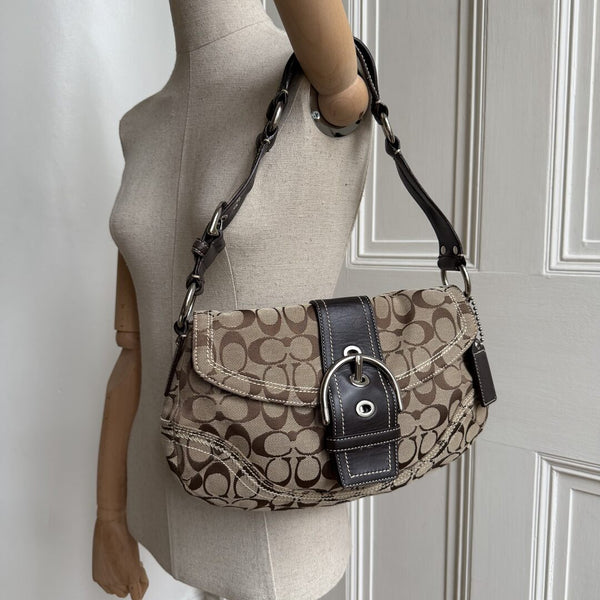 Coach Signature Soho Brown Shoulder Bag