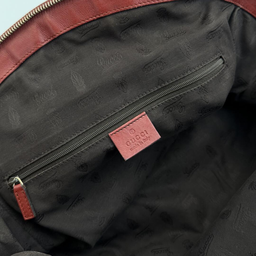 Gucci Guccissima Sukey Leather Red Tote Bag