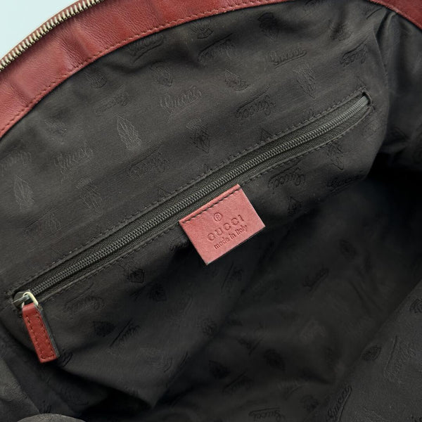 Gucci Guccissima Sukey Leather Red Tote Bag
