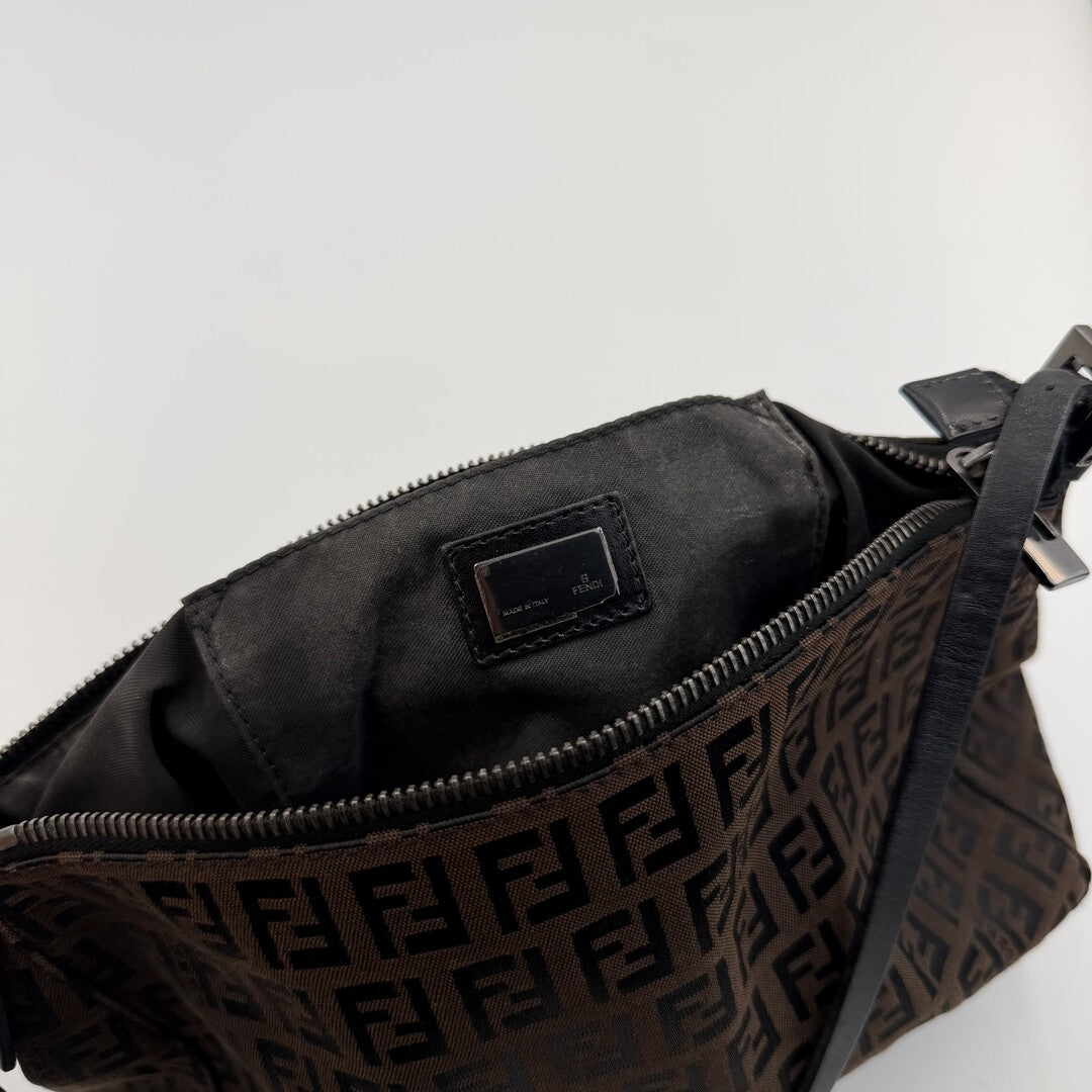 Fendi Zucchino Brown Shoulder Bag