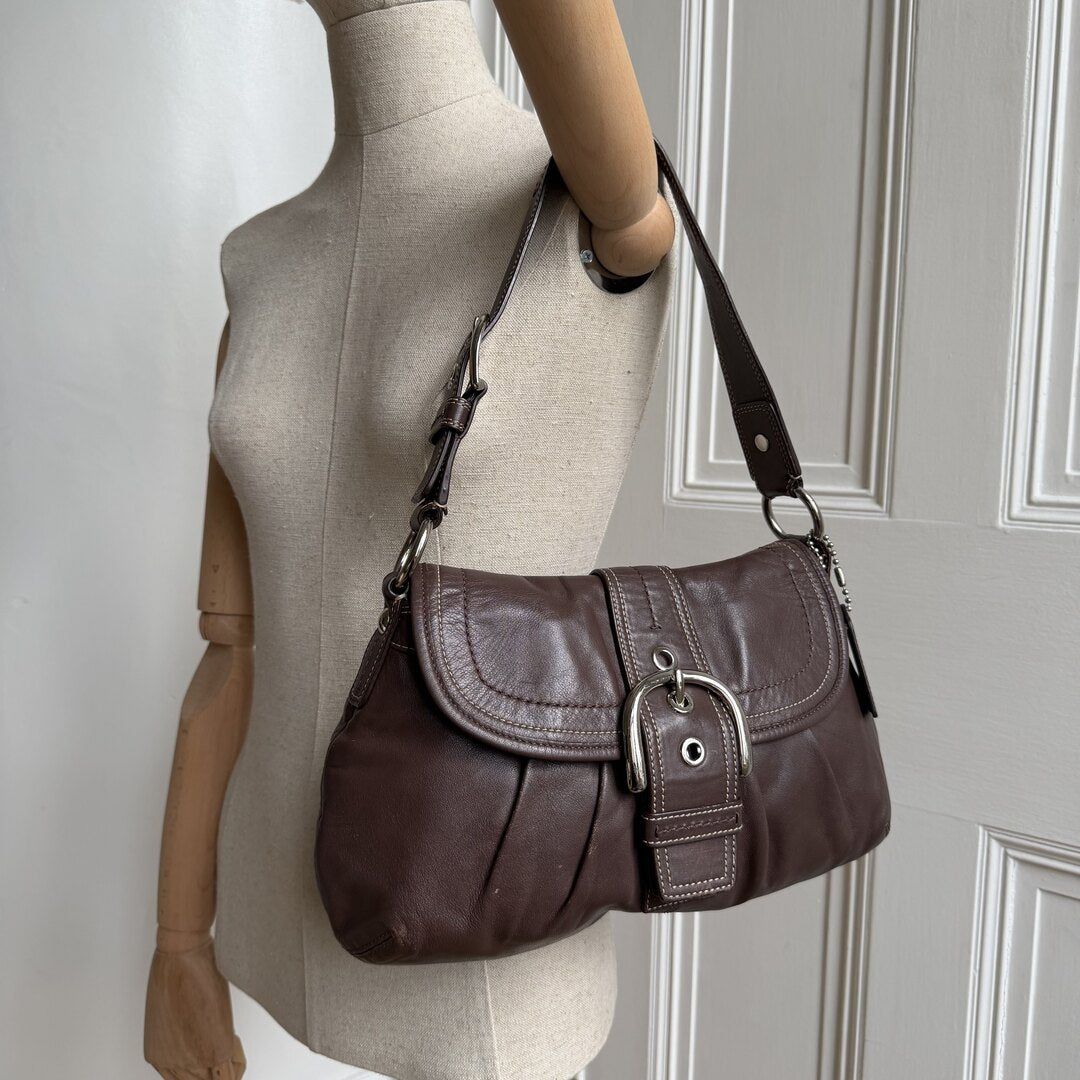 Coach Soho Leather Dark Brown Shoulder Bag