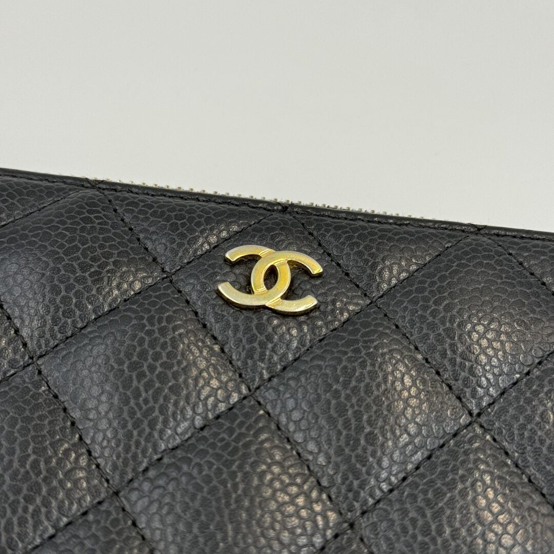 2017 Chanel CC Matelasse Long Zip Wallet