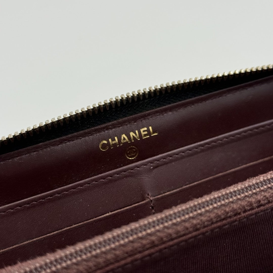 2017 Chanel CC Matelasse Long Zip Wallet