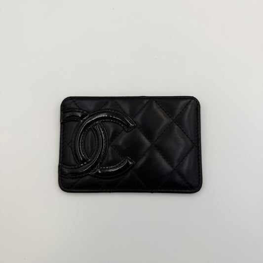 2006 Chanel CC Cambon Black Leather Card Case Wallet