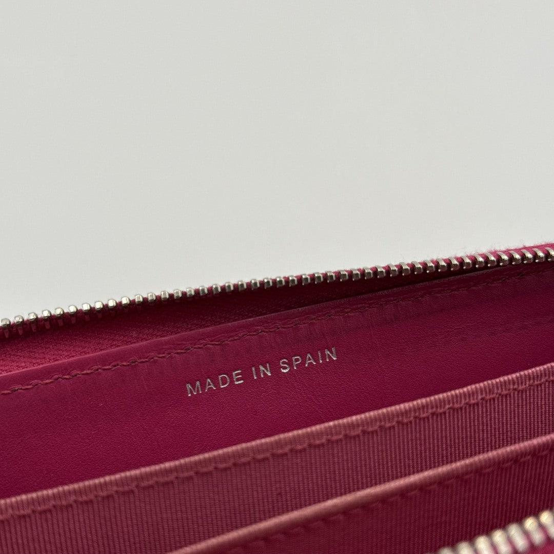 2015 Chanel CC Matelasse Pink Long Zip Wallet