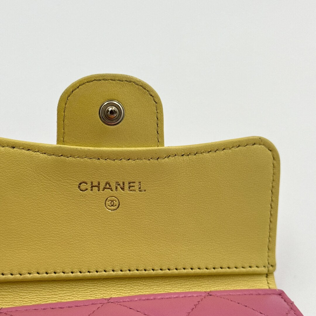 Chanel Classic Matelasse Pink Trifold Wallet