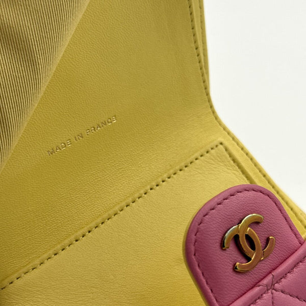Chanel Classic Matelasse Pink Trifold Wallet