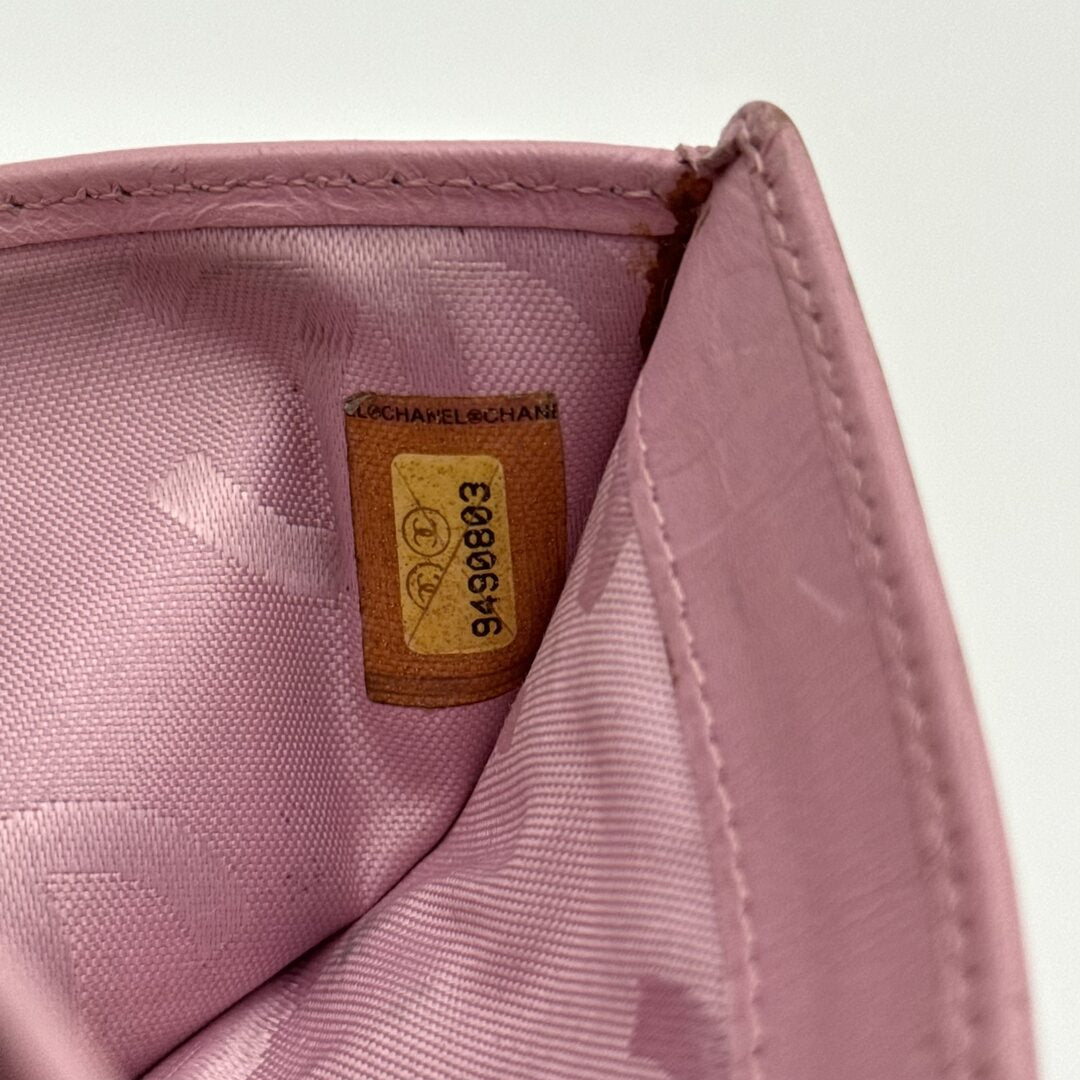 2005 Chanel Cambon Pink Trifold Wallet