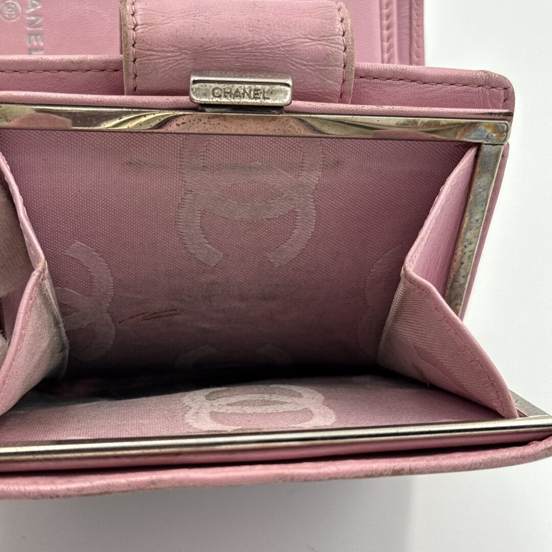 2005 Chanel Cambon Pink Trifold Wallet