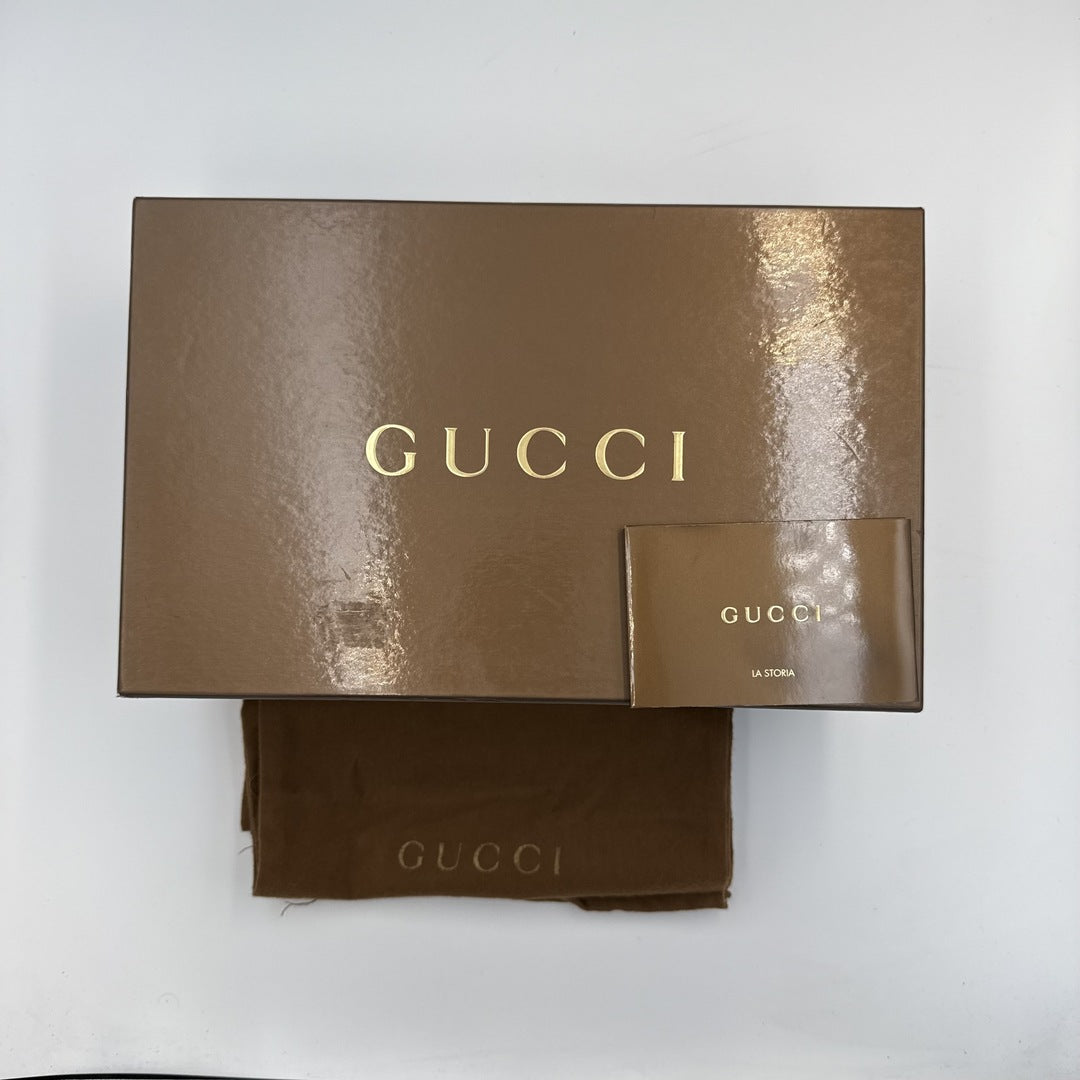 Gucci Ankle Strap GG Crystal Kitten Heels
