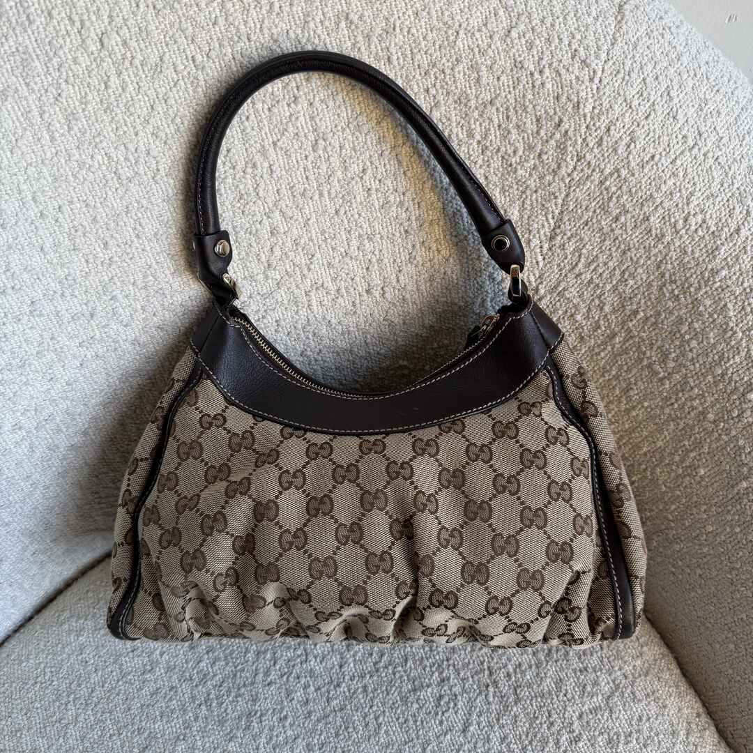 Gucci GG Canvas Abbey Brown Shoulder Bag