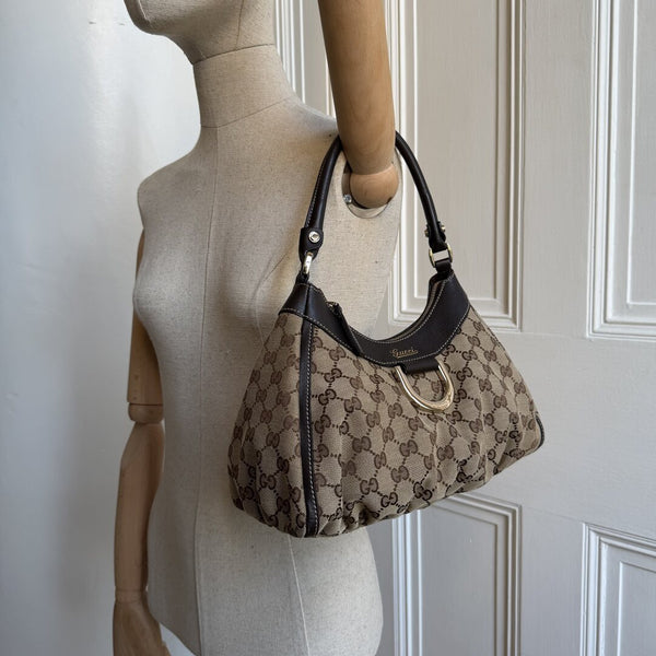 Gucci GG Canvas Abbey Brown Shoulder Bag