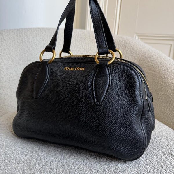 Miu Miu Vitello Leather Black Shoulder Bag