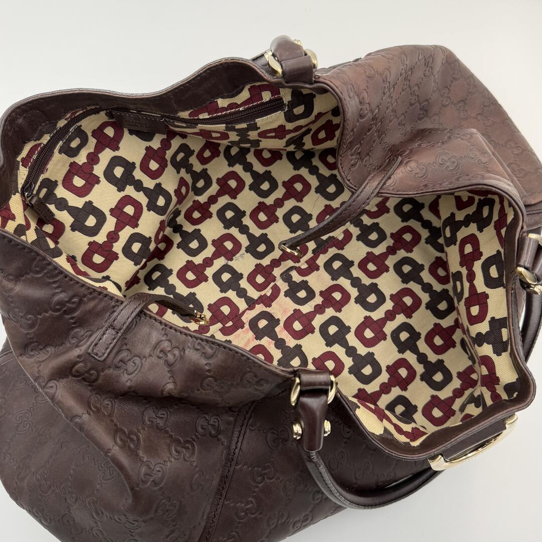 Gucci Guccissima Abbey Brown Leather Tote Bag