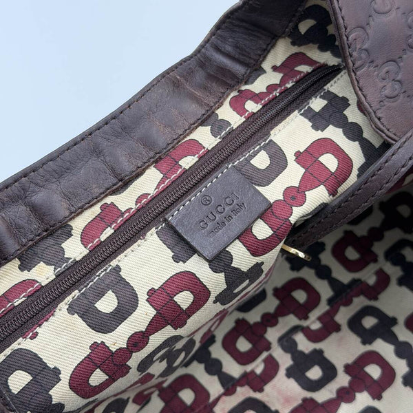 Gucci Guccissima Abbey Brown Leather Tote Bag