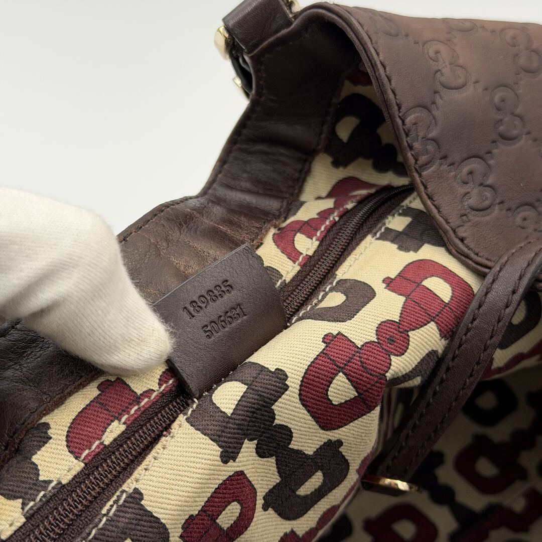 Gucci Guccissima Abbey Brown Leather Tote Bag