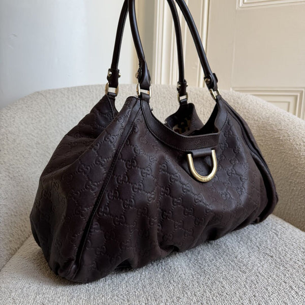 Gucci Guccissima Abbey Brown Leather Tote Bag