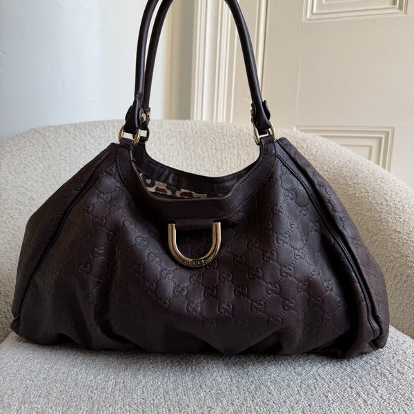 Gucci Guccissima Abbey Brown Leather Tote Bag