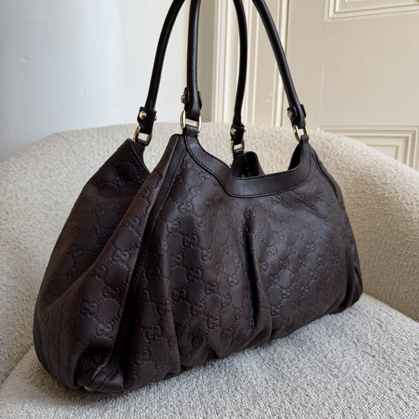 Gucci Guccissima Abbey Brown Leather Tote Bag