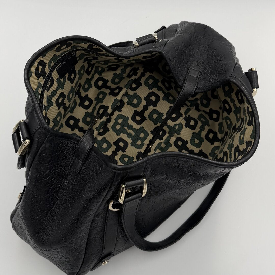 Gucci Guccissima Abbey Leather Black Tote Bag
