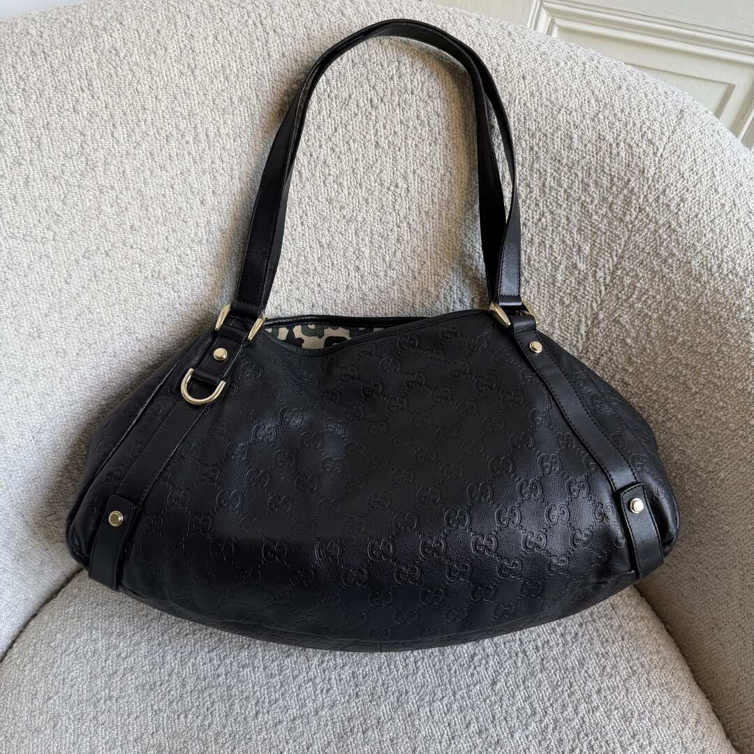 Gucci Guccissima Abbey Leather Black Tote Bag