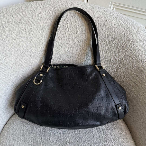 Gucci Guccissima Abbey Leather Black Tote Bag