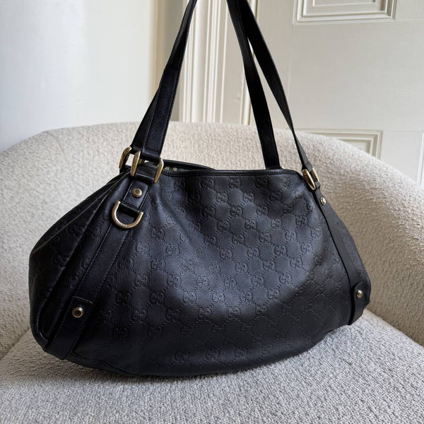 Gucci Guccissima Abbey Leather Black Tote Bag
