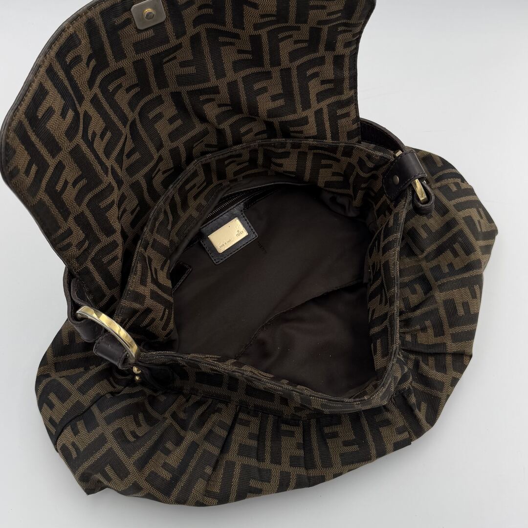 Fendi Zucca Chef Dark Brown Shoulder Bag