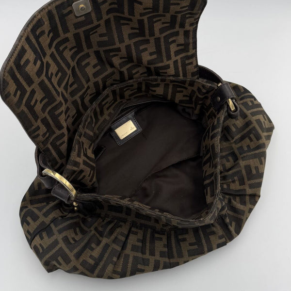 Fendi Zucca Chef Dark Brown Shoulder Bag