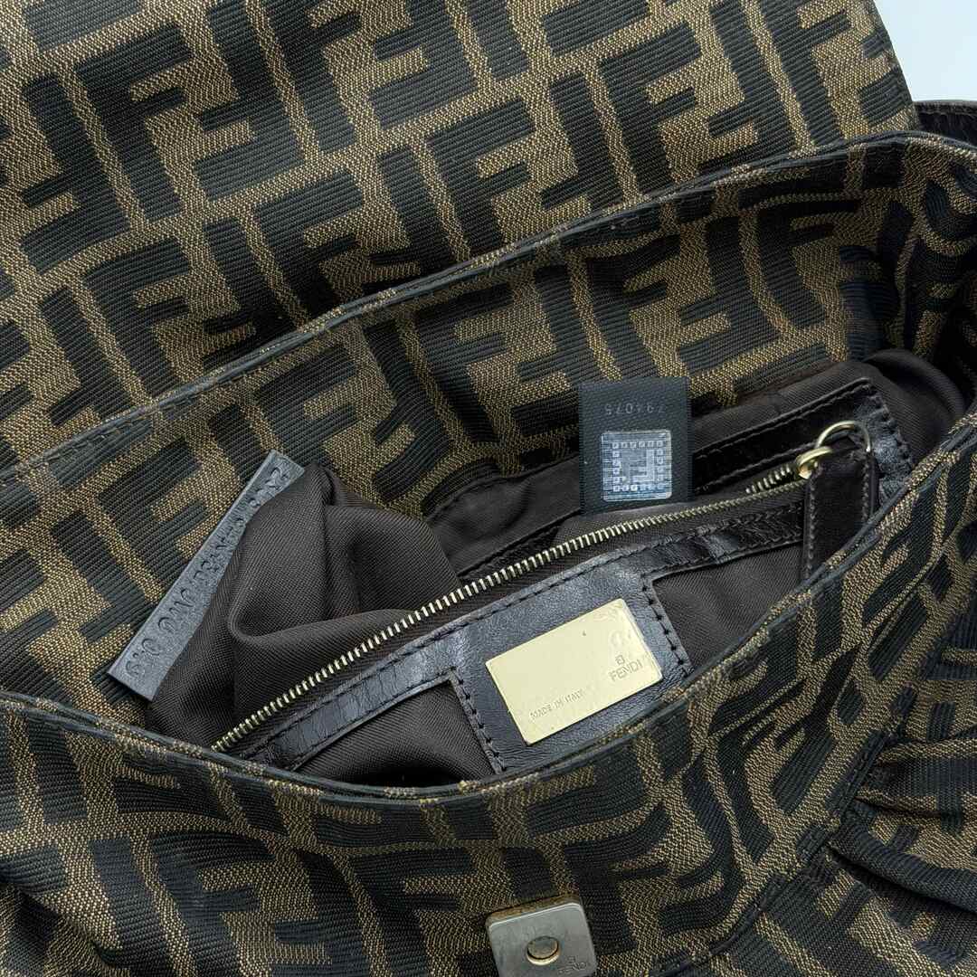 Fendi Zucca Chef Dark Brown Shoulder Bag