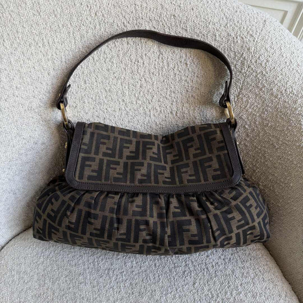 Fendi Zucca Chef Dark Brown Shoulder Bag