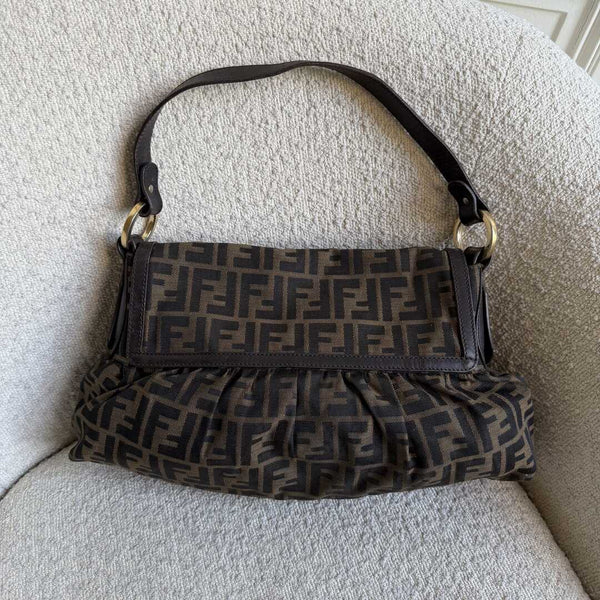 Fendi Zucca Chef Dark Brown Shoulder Bag